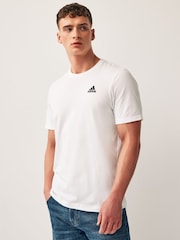 adidas White Essentials Single Jersey Embroidered Small Logo 100% Cotton T-Shirt - Image 5 of 7