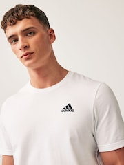 adidas White Essentials Single Jersey Embroidered Small Logo 100% Cotton T-Shirt - Image 6 of 7