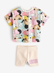 Pink Disney Mickey & Minnie T-Shirt and Cycle Short Set (3mths-7yrs) - Image 5 of 7