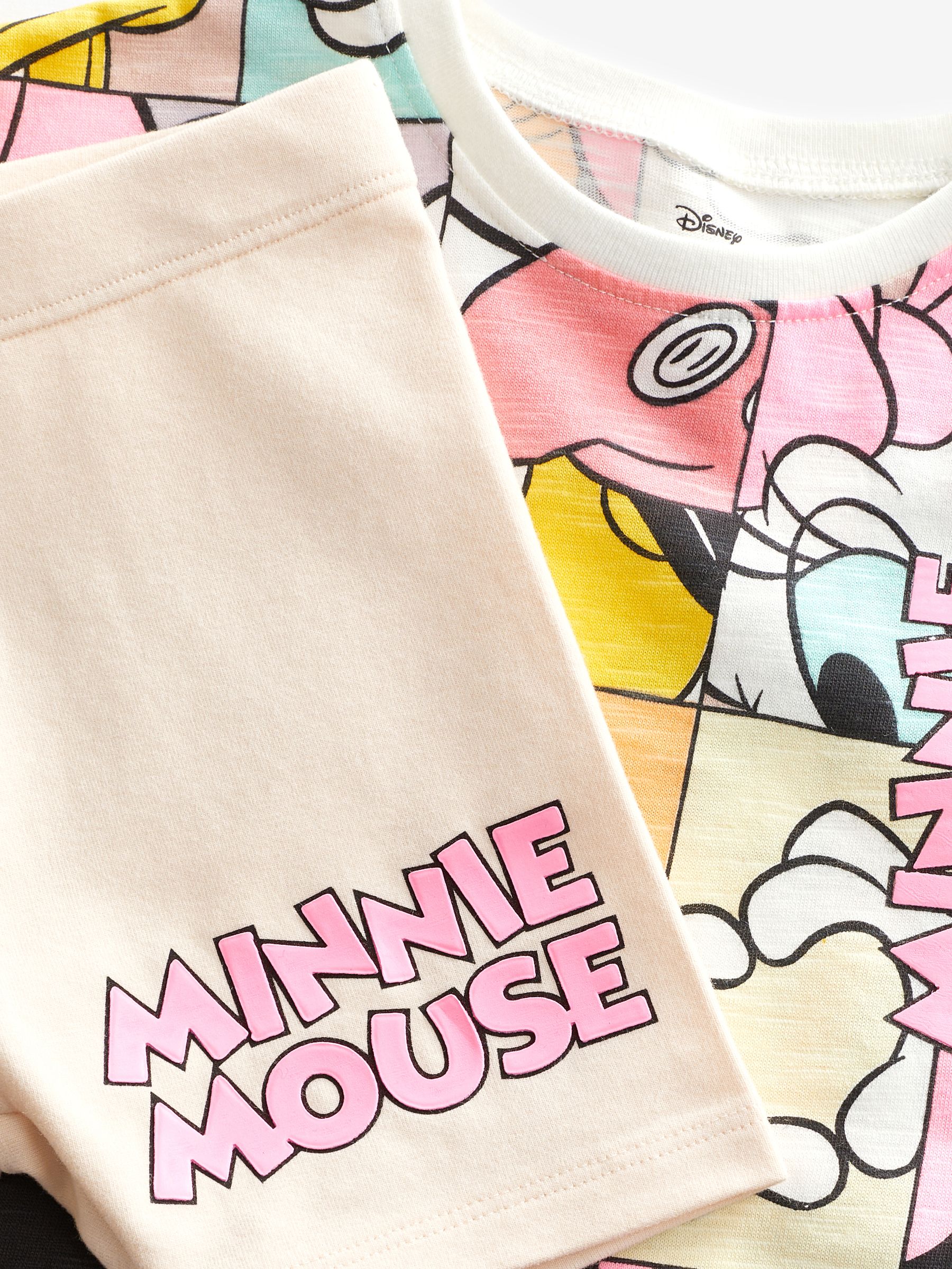 Pink Disney Mickey & Minnie T-Shirt and Cycle Short Set (3mths-7yrs) - Image 7 of 7