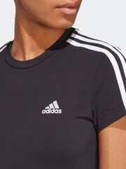 adidas Black Sportswear Essentials 3-Stripes Single Jersey Fitted Tee Dress - Image 5 of 7