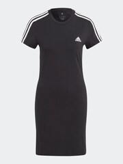 adidas Black Sportswear Essentials 3-Stripes Single Jersey Fitted Tee Dress - Image 7 of 7