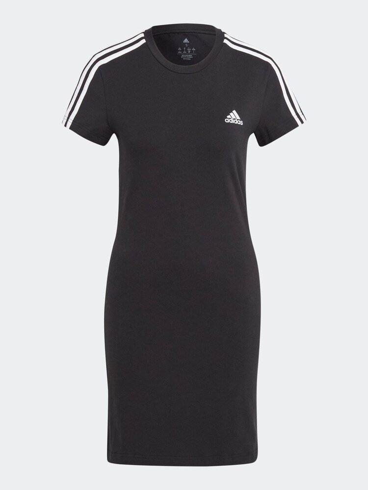 adidas Black Sportswear Essentials 3-Stripes Single Jersey Fitted Tee Dress - Image 7 of 7