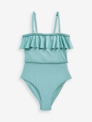 Blue Plaited Bandeau Tummy Control Swimsuit - Image 4 of 4