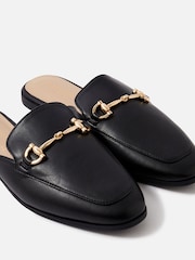 Accessorize Black Backless Metal Bar Loafers - Image 3 of 3