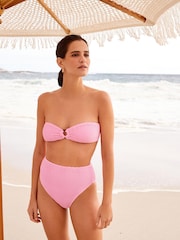Pink Crochet Bandeau Bikini Top - Image 2 of 6