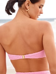 Pink Crochet Bandeau Bikini Top - Image 3 of 6