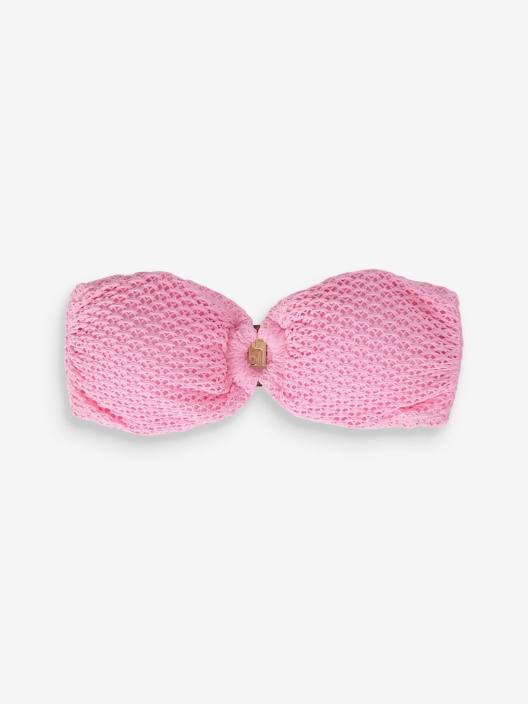 Pink Crochet Bandeau Bikini Top - Image 6 of 6