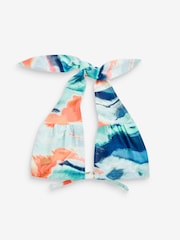 Blue/Coral Pink Tie Dye Bandeau Multiway Bikini Top - Image 7 of 8