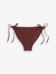 Czekoladowy brąz - Dół bikini z wiązaniem po bokach - Image 5 of 6