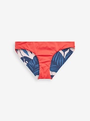 Blue Leaf/Coral Pink Reversible High Leg Bikini Bottoms - Image 2 of 6