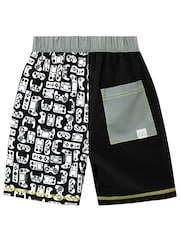 Character Black Gaming Board Born To Be A Gamer Swim Shorts - Image 2 of 3