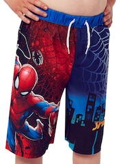 Character Blue Spiderman Spiderman Logo Swim Shorts - Image 4 of 6