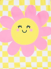 Character Yellow Pattern Checker Board Flower Swimsuit - Image 4 of 9