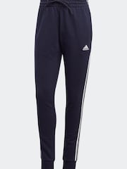 adidas Blue Sportswear Essentials 3-Stripes French Terry Cuffed Joggers - Image 6 of 6