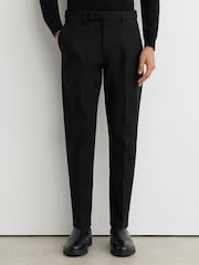 Reiss Black Eastbury Cotton-Stretch Tailored-Fit Chinos - Image 3 of 7