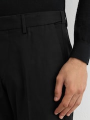Reiss Black Eastbury Cotton-Stretch Tailored-Fit Chinos - Image 5 of 7