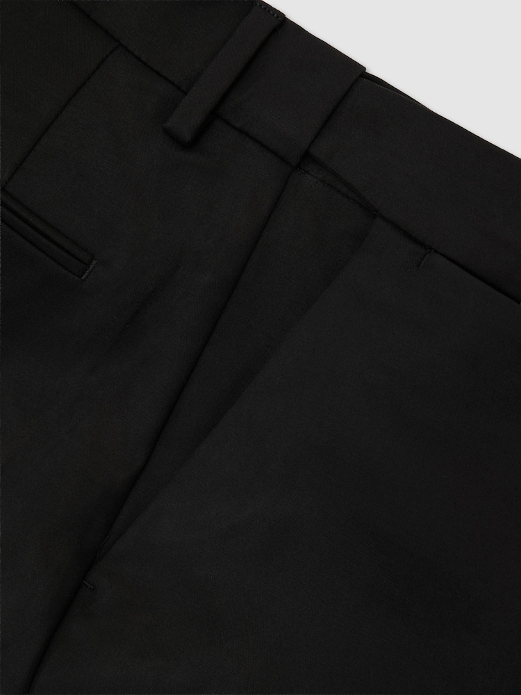 Reiss Black Eastbury Cotton-Stretch Tailored-Fit Chinos - Image 7 of 7 Reiss Black Eastbury Cotton-Stretch Tailored-Fit Chinos - Image 7 of 7