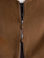 Reiss Tobacco Brown Canonbury Wool-Blend Zip-Through Bomber Jacket - Image 4 of 7