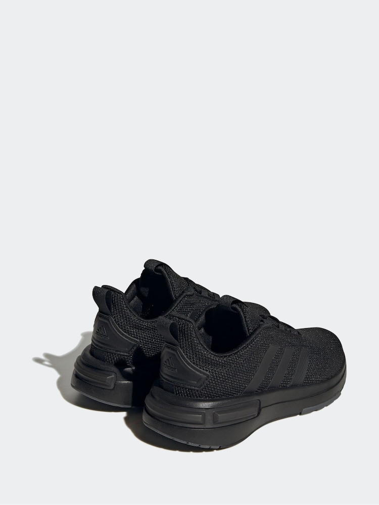 adidas Dark Black Racer Trainers - Image 3 of 9