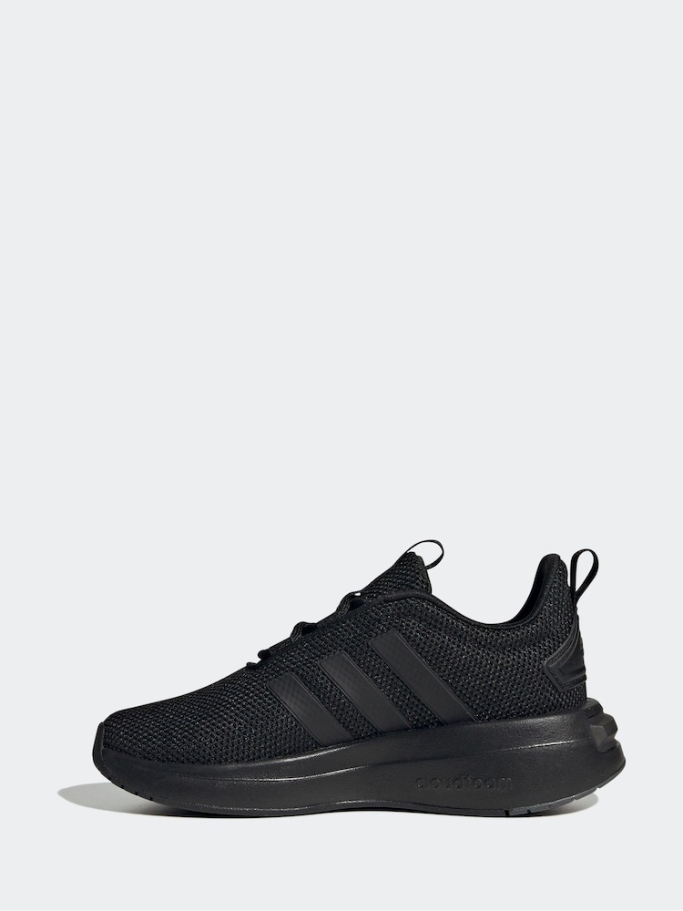 adidas Dark Black Racer Trainers - Image 4 of 9