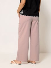 M&Co Pink Petite Carpenter Wide Leg Trousers - Image 3 of 5