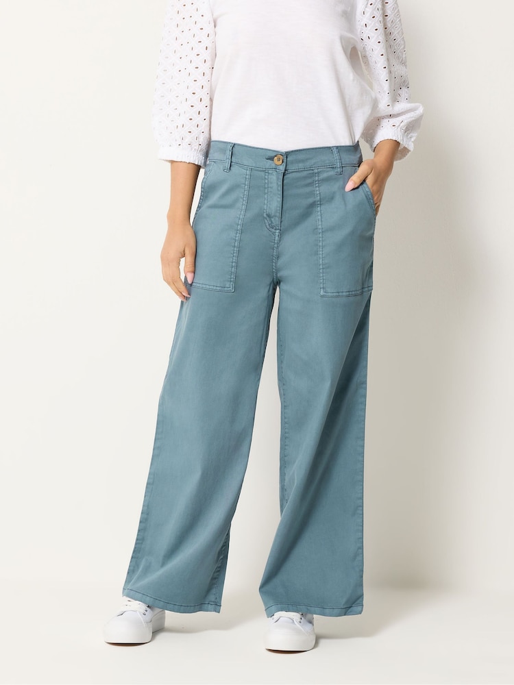 M&Co Blue Petite Wide Leg Cargo Trousers - Image 2 of 5 M&Co Blue Petite Wide Leg Cargo Trousers - Image 2 of 5