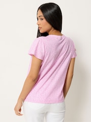 M&Co Pink Petite Printed Button Sleeve Blouse - Image 3 of 5