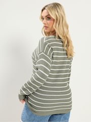 綠色 - Yours Curve Striped Jumper - 圖片 3/5