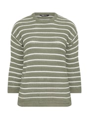 綠色 - Yours Curve Striped Jumper - 圖片 5/5