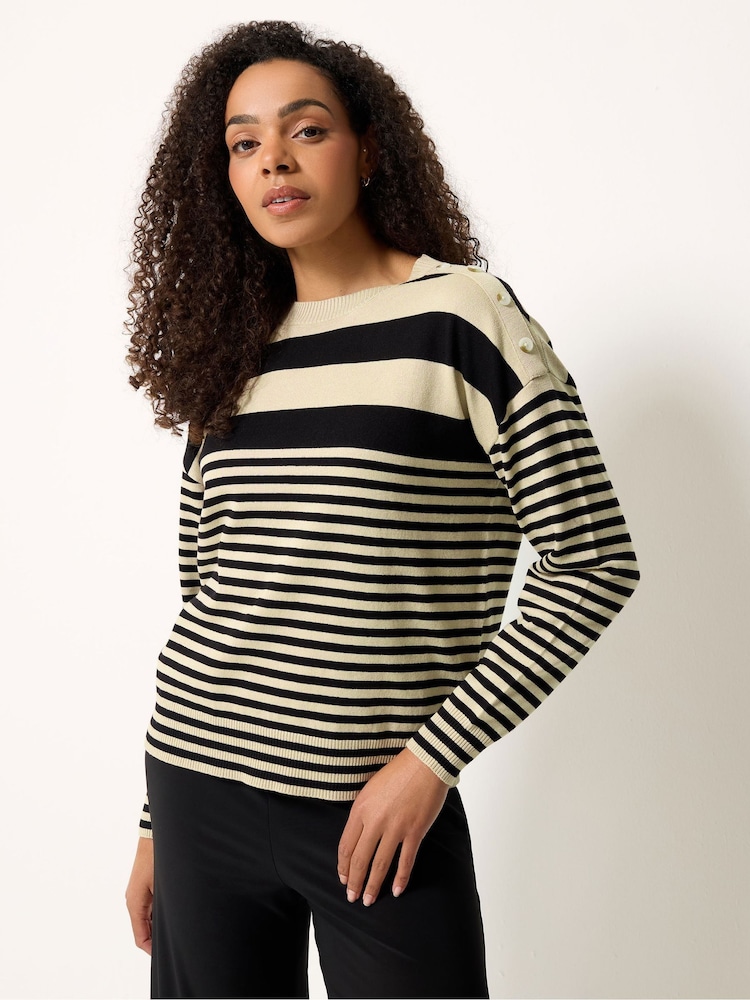 M&Co Natural Striped Jumper - Image 1 of 5 M&Co Natural Striped Jumper - Image 1 of 5