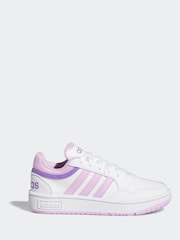 adidas White/Purple Hoops Trainers - Image 1 of 9