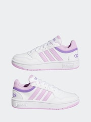adidas White/Purple Hoops Trainers - Image 3 of 9