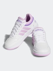 adidas White/Purple Hoops Trainers - Image 5 of 9