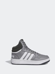 adidas Grey White Hoops Mid Shoes - Image 1 of 9