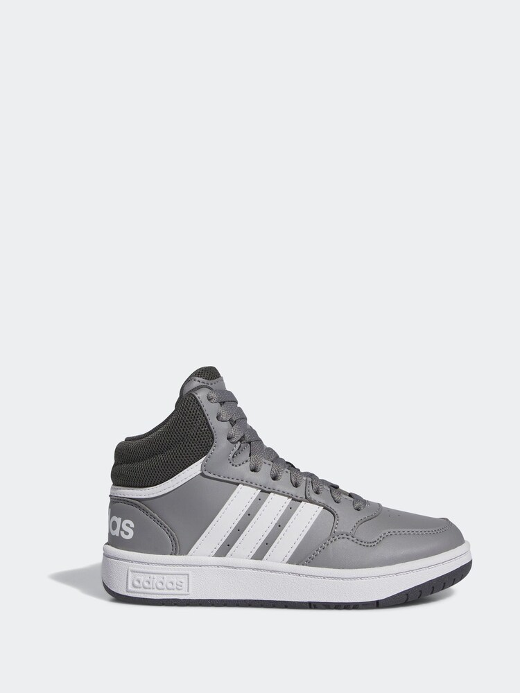 adidas Grey White Hoops Mid Shoes - Image 1 of 9