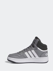 adidas Grey White Hoops Mid Shoes - Image 2 of 9