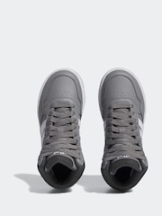 adidas Grey White Hoops Mid Shoes - Image 6 of 9