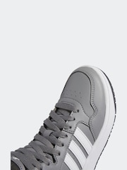 adidas Grey White Hoops Mid Shoes - Image 8 of 9