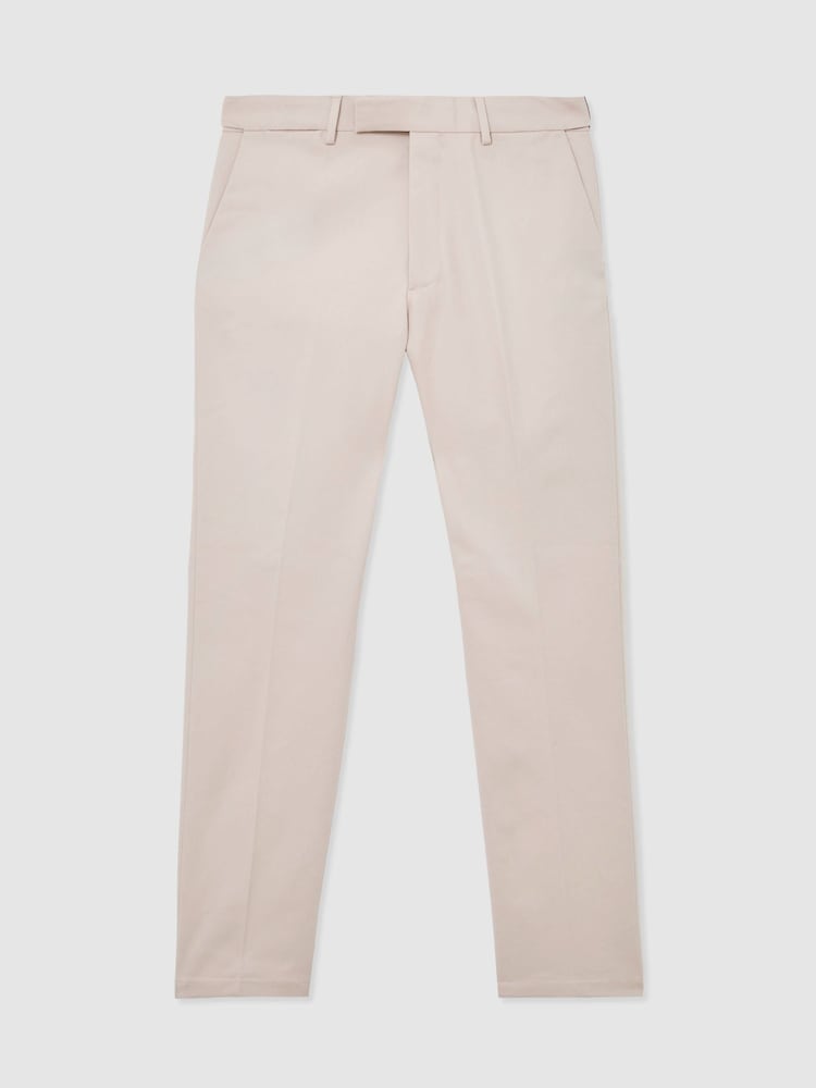 Reiss Stone Eastbury Cotton-Stretch Tailored-Fit Chinos - Image 2 of 6 Reiss Stone Eastbury Cotton-Stretch Tailored-Fit Chinos - Image 2 of 6