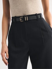 Abercrombie & Fitch Black Sloan Wide Leg Belted Trousers - Image 5 of 6