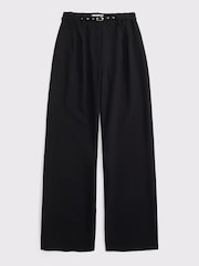 Abercrombie & Fitch Black Sloan Wide Leg Belted Trousers - Image 6 of 6