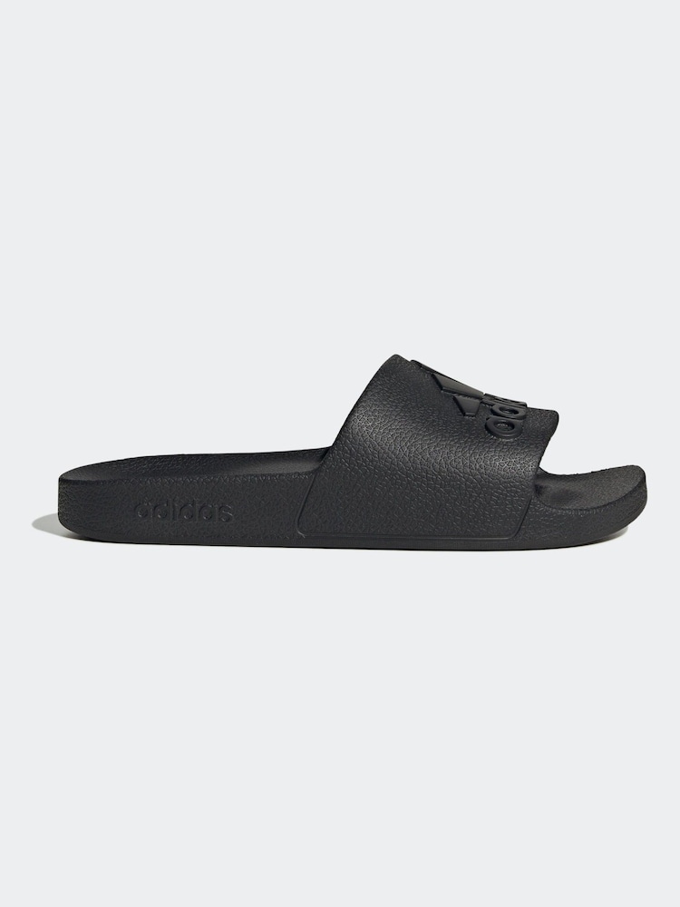 adidas Black Dark Sportswear Adilette Aqua Slides - Image 1 of 9 adidas Black Dark Sportswear Adilette Aqua Slides - Image 1 of 9
