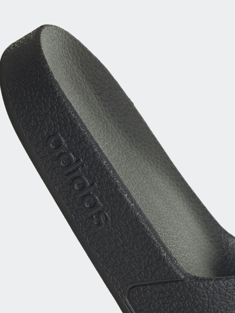adidas Black Sportswear Adilette Aqua Slides - Image 9 of 9
