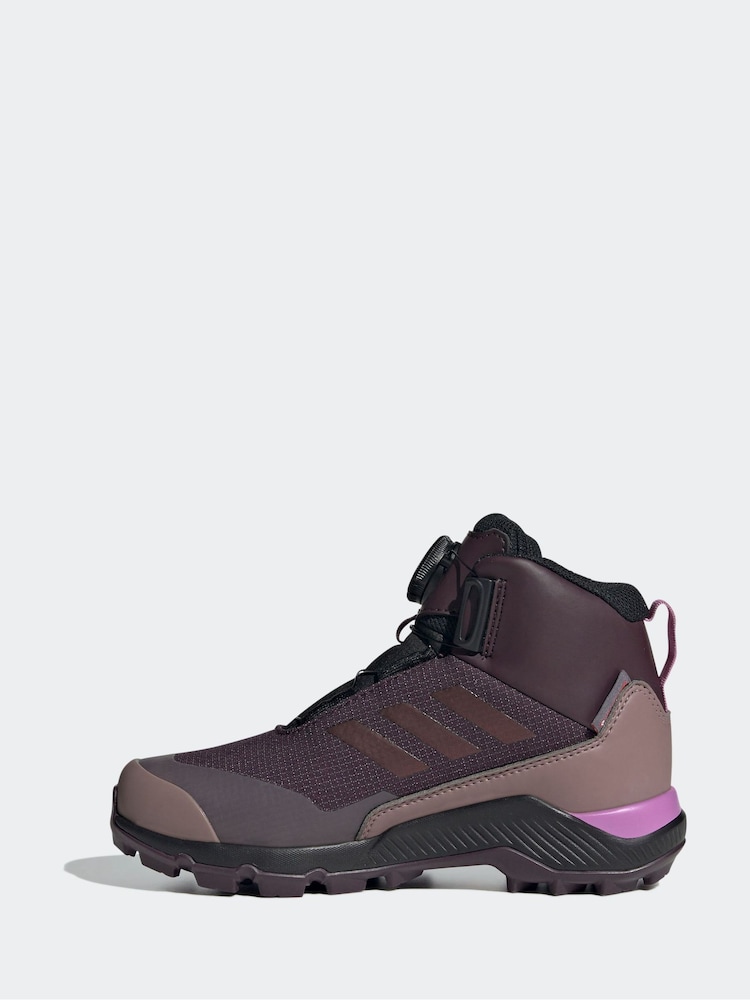 adidas Purple Terrex Winter Mid Boa Rain.Rdy Hiking Trainers - Image 2 of 9