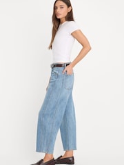 Good American Blue Vintage Barrel Ankle Jeans - Image 3 of 7