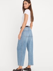 Good American Blue Vintage Barrel Ankle Jeans - Image 4 of 7
