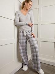 Threadbare Grey Cotton Long Sleeve 100% Cotton Pyjama Set - Image 1 of 4