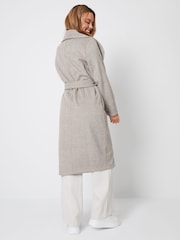 Threadbare Brown Shawl Collar Tie Waist Formal Maxi Coat - Image 2 of 4
