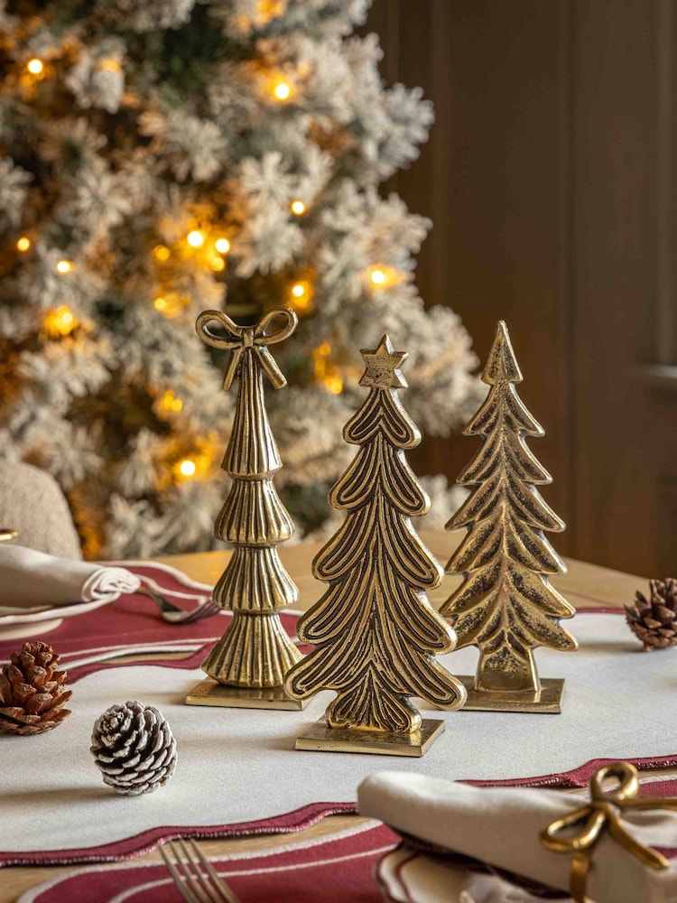 Gallery Home Gold Trio of Gilded Evergreen Charms - Image 1 of 5 Gallery Home Gold Trio of Gilded Evergreen Charms - Image 1 of 5
